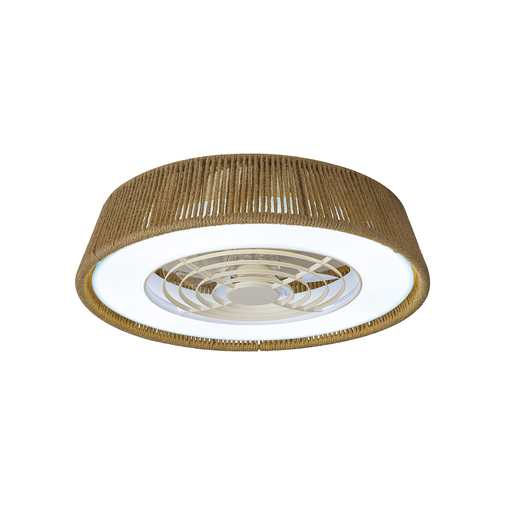 M8230  Polinesia Rope Mini 55W LED Dimmable Ceiling Light & Fan, Remote Controlled Beige Oscu